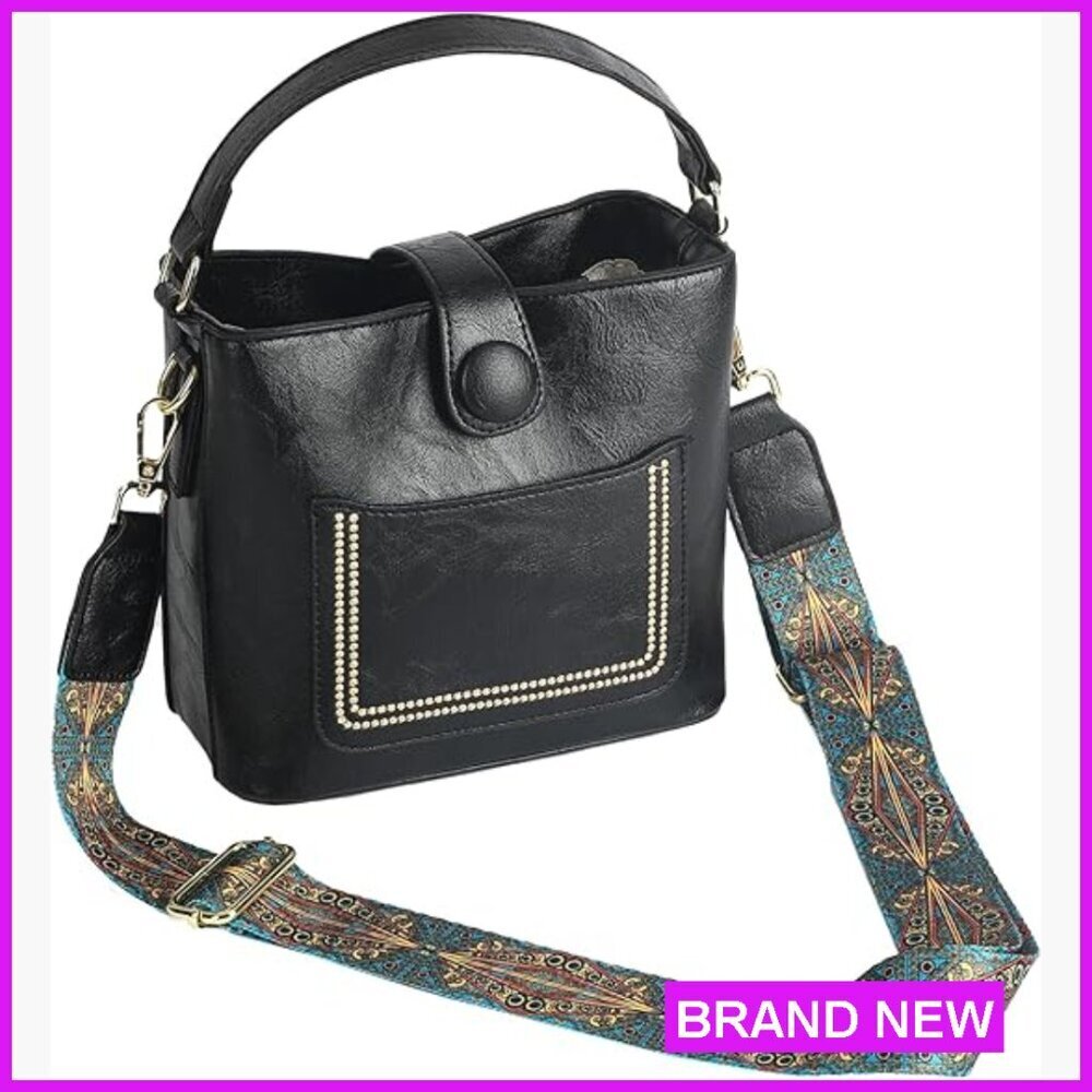 PU Leather Crossbody Bag Small Travel Purse Shoulder Handbag Front Pocket